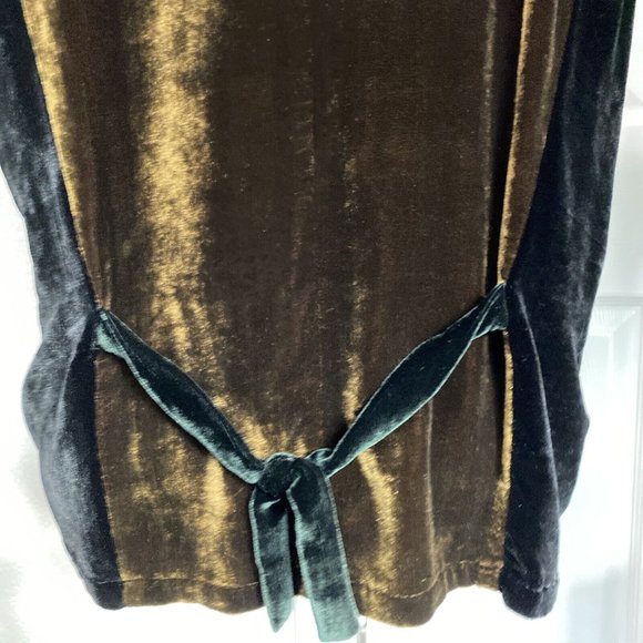 Citron Santa Monica Vest Silk Velour  Block Plain Brown Gray Green Medium Silk - Picture 7 of 15